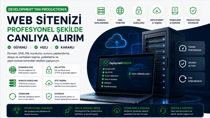 web sitenizi profesyonel şekilde canlıya alırım