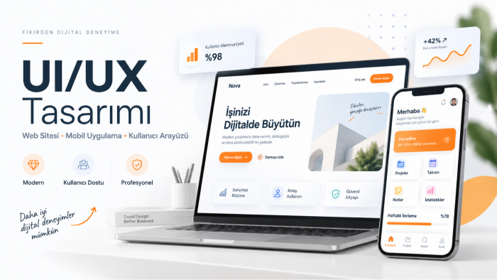 modern web ve mobil uygulama arayüzü tasarlarım