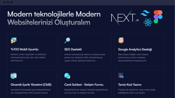 isteğinize uygun modern ve hızlı websiteler geliştirebilirim