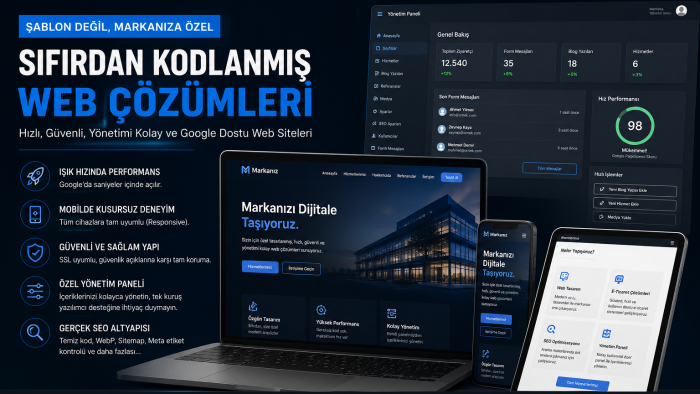 işletmenize özel dinamik web sitesi geliştiririm