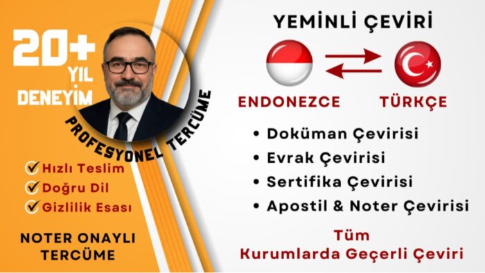 Endonezce-Türkçe çift yönlü yeminli çeviri yapıyorum
