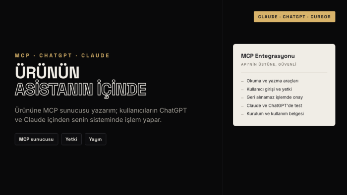 ürününü MCP sunucusuyla ChatGPT ve Claude'a bağlarım