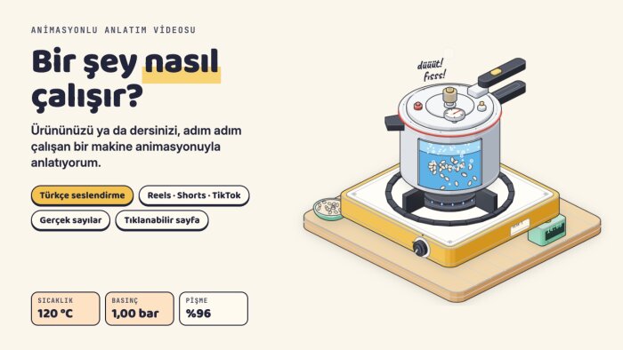 ürününüzün nasıl çalıştığını anlatan animasyon hazırlarım