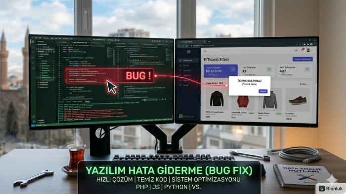 yazılım hatalarını hızla çözer, sitenizi çalışır yaparım