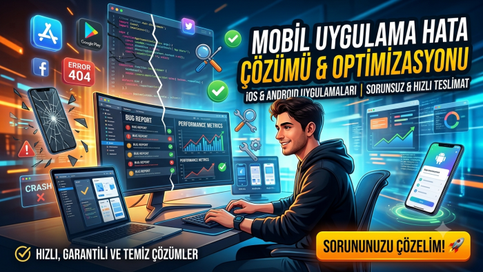mobil uygulama hatalarını çözerim