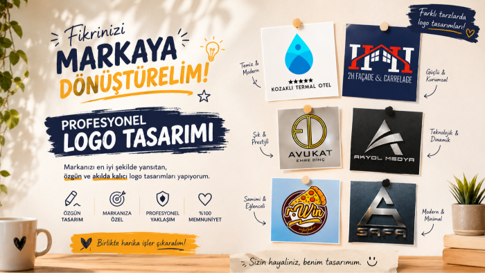 güçlü marka kimliği için profesyonel logo tasarlarım