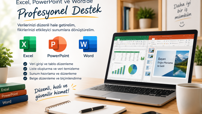  Excel, PowerPoint ve Word tablolarınızı yaparım