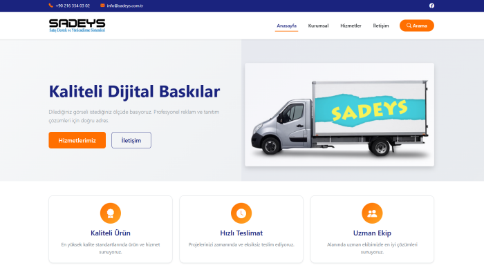 markanıza özel web sitesi geliştiririm