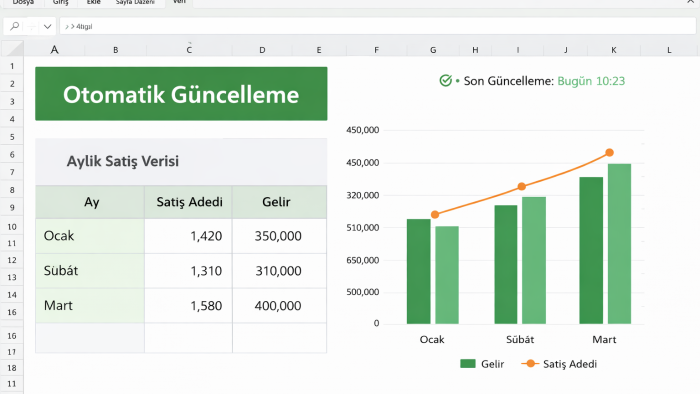 Excel ve SQL ile otomatik rapor güncelleme sistemi kurarım