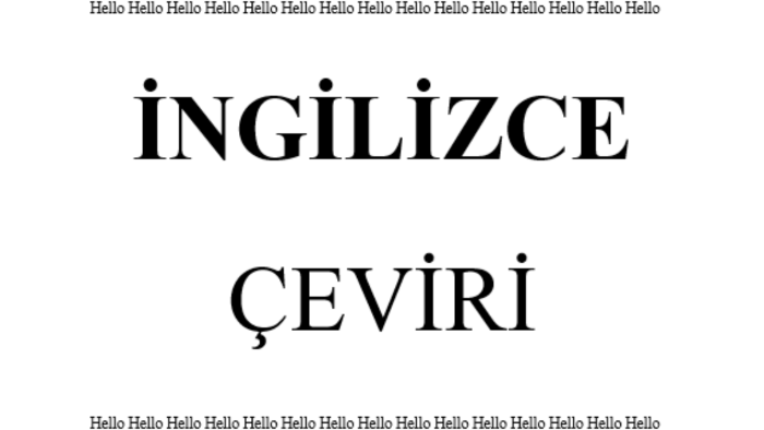 İngilizce Türkçe metin çevirisi yapıyorum