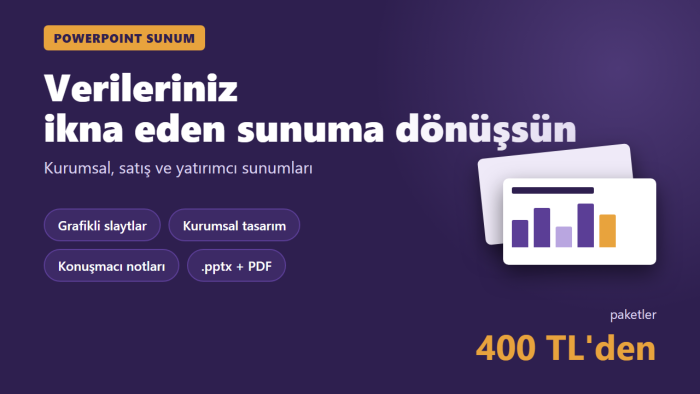 grafikli ve profesyonel PowerPoint sunum hazırlarım
