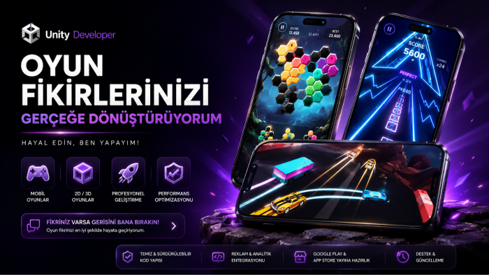 Unity ile mobil  oyun  geliştirebilirim