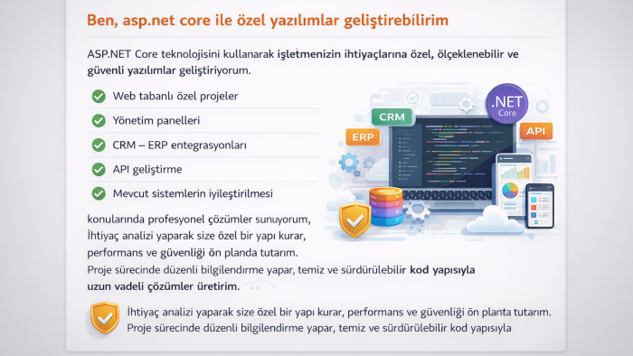 sizler için aspnetcore yazılımları yapabilirim