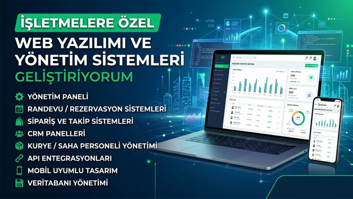 işletmenize özel web tabanlı yazılım geliştiriyorum