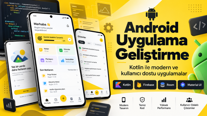 Kotlin ile ihtiyacınıza özel Android uygulaması geliştiririm