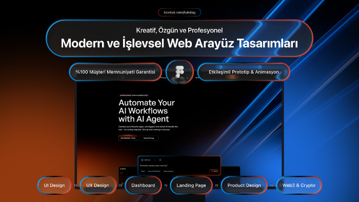 modern ve işlevsel web arayüz tasarımları tasarlayabilirim