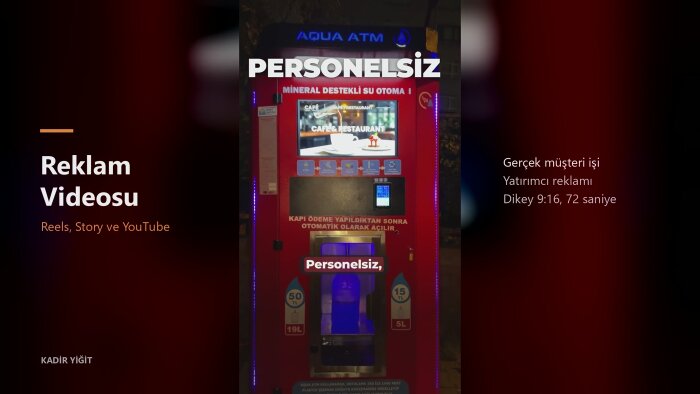 ürününüz ya da işletmeniz için reklam videosu hazırlarım