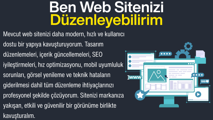web sitenizi düzenleyebilirim