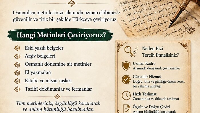 Osmanlıca çeviri yapıyorum