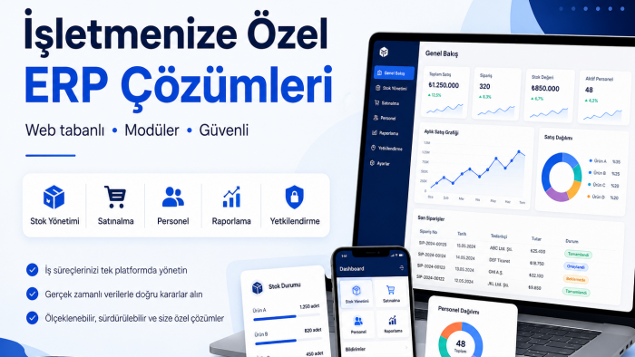 işletmeniz için özel ERP yazılımı geliştiririm