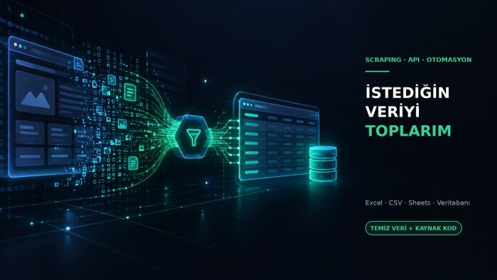 web scraping ve API entegrasyonu ile veri toplarım