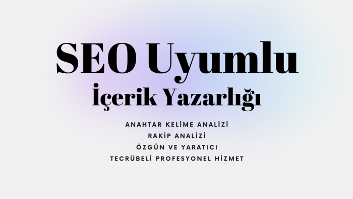 SEO uyumlu %100 özgün içerik yazarlığı yaparım