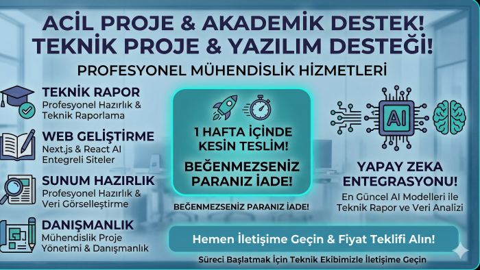 yapay zeka entegreli web sitesi ve teknik rapor hazırlarım