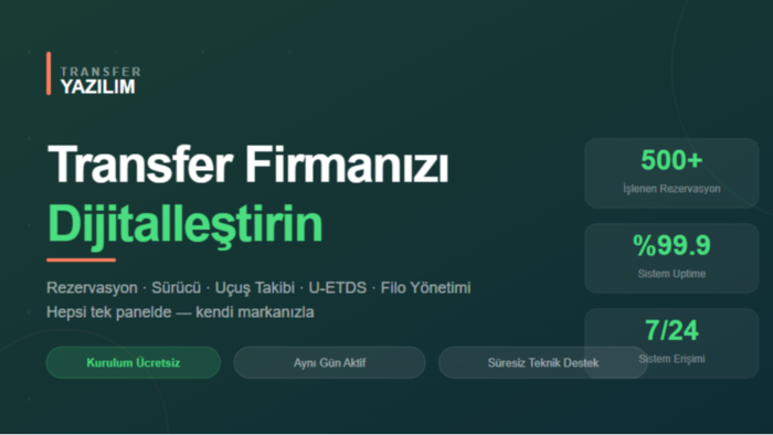 transfer firmanız için yönetim sistemi kurarım