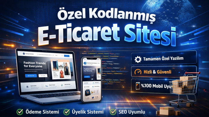 özel kodlanmış e-ticaret sitesi yapıyorum