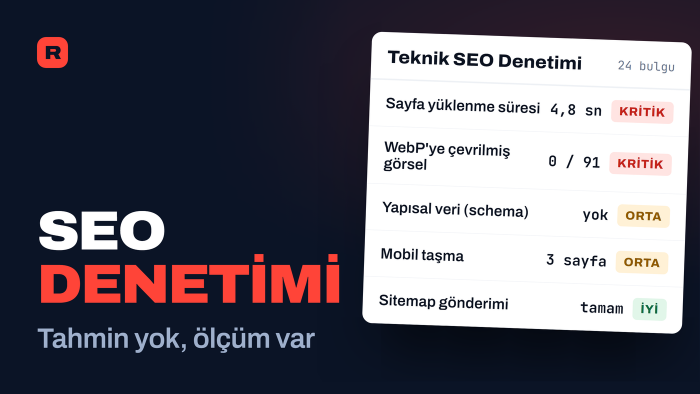 web sitenizin teknik SEO denetimini yapıp raporlayacağım