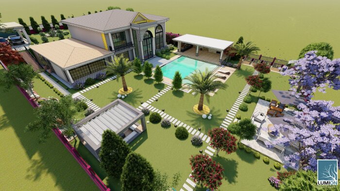 istenilen standartlarda  3d villa peyzaj projesi yapabilirim