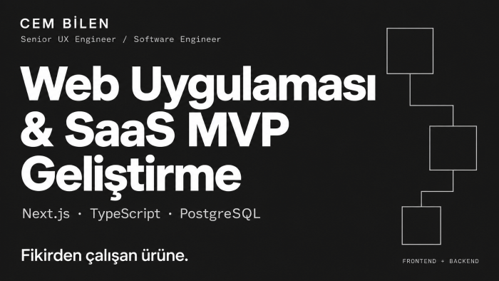 mini web aracından SaaS MVP’ye web uygulamanızı geliştiririm