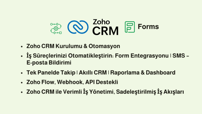zoho crm sisteminizi geliştiririm