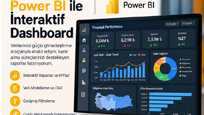 Power BI ile profesyonel, dashboard ve veri analizi yaparım