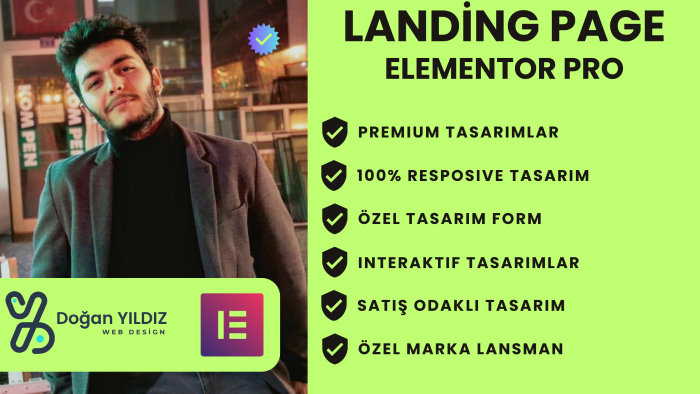 profesyonel özel elementor landing page tasarlarım