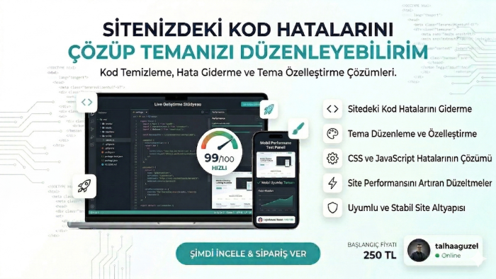 sitenizdeki kod hatalarını çözüp temanızı düzenleyebilirim