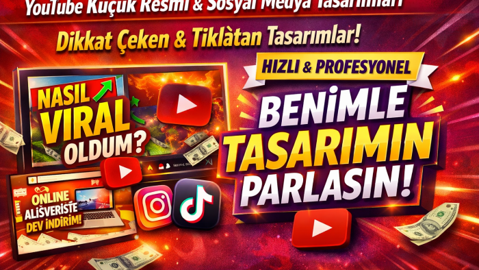içeriğinize görsel tasarımı yaparım youtube resmi yaparım