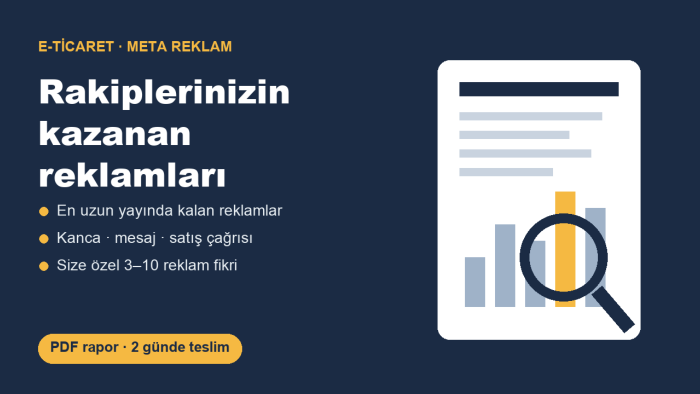 rakiplerinizin reklamlarını analiz edip rapor hazırlarım