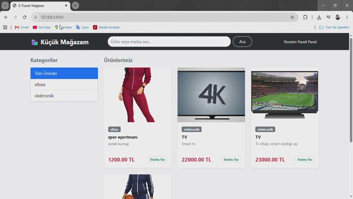 Django ile E-Ticaret sitesi hazırlarım
