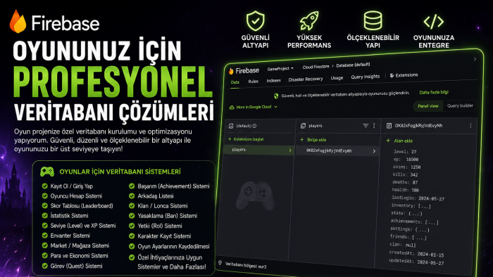 oyununuzu kusursuz bir veritabanıyla güçlendirebilirim