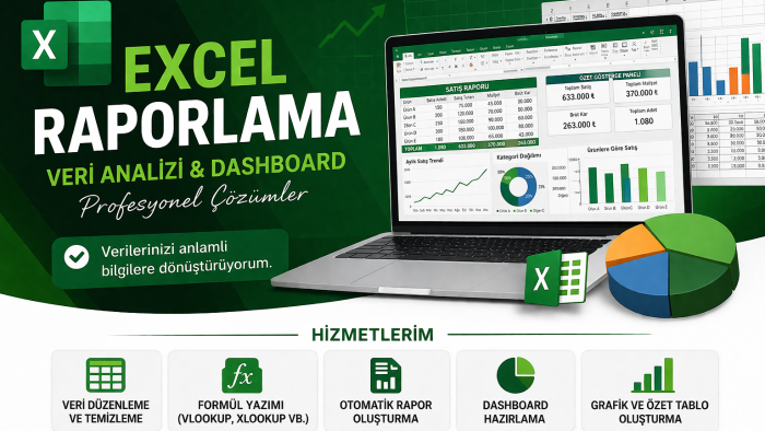 raporlama, veri analizi ve dashboard hazırlama yapabilirim