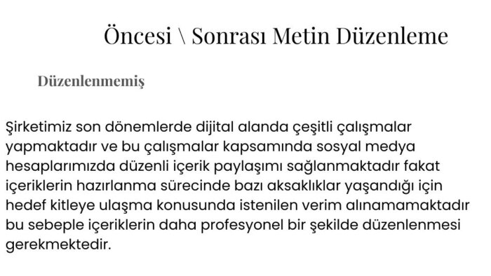 metinlerinizi akıcı ve hatasız hale getiririm