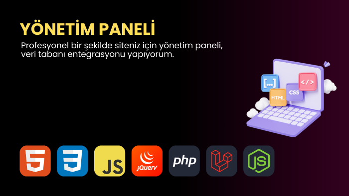 size özel yönetim paneli yaparım