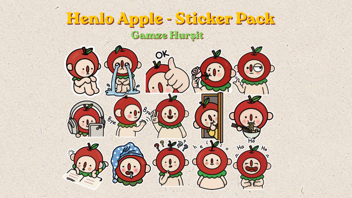 senin için sevimli uygulama stickerları hazırlayabilirim