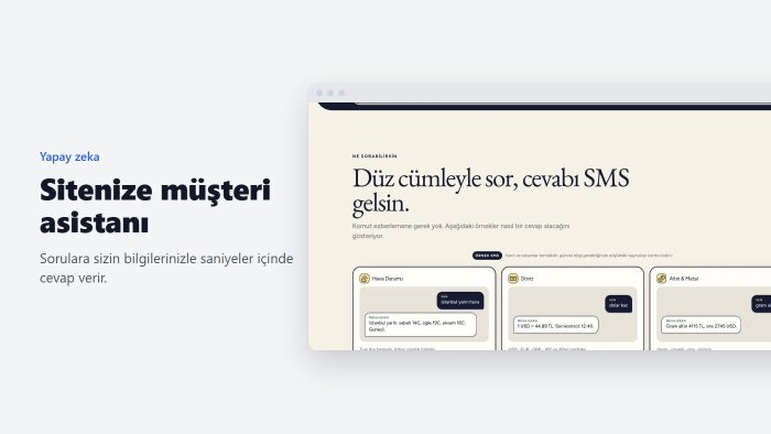 web sitenize yapay zeka destekli müşteri asistanı eklerim