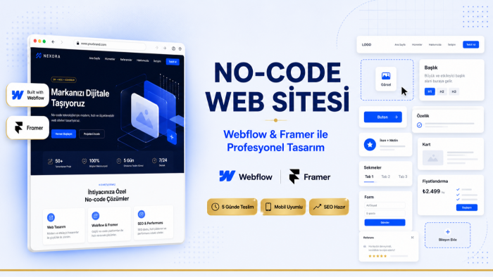 webflow ve framer ile no-code web sitesi geliştiririm