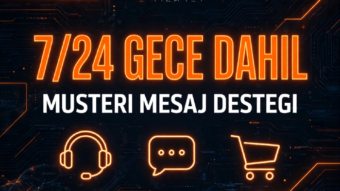 e-ticaret için 7/24 müşteri desteği veriyorum