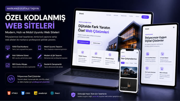 işletmeniz için özel kodlanmış web sitesi yaparım