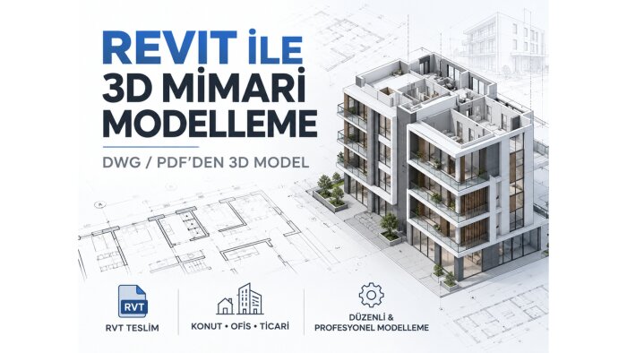 Revit ile 2D mimari projelerinizi 3D olarak modellerim