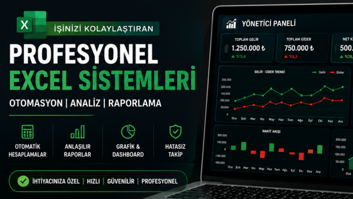 Excel ile bütçe rapor ve otomatik takip tabloları hazırlarım